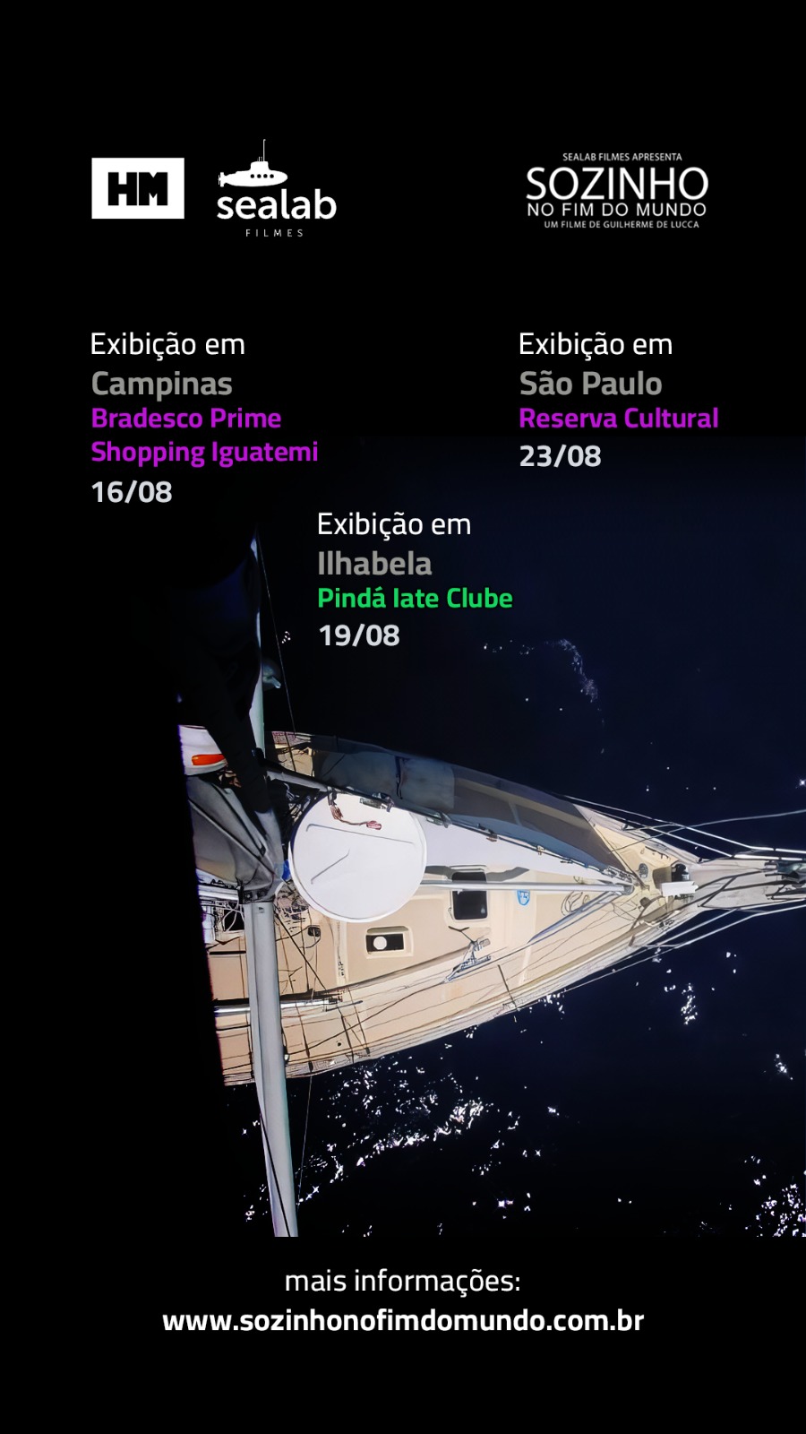 Filme de velejador brasileiro que deu a Volta ao Mundo sozinho terá estreia em Campinas (SP)